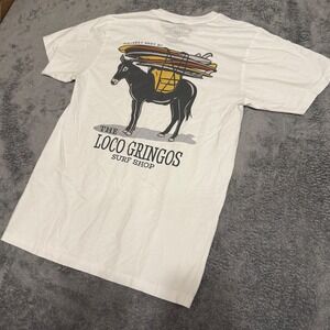 Whiskey Bent Loco‎ Gringos Surf Shop T-Shirt Graphic Print Mens Small Tee